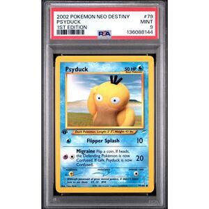 PSA 9 MINT Psyduck 79/105 Pokémon 2002 Neo Destiny Uncommon Non Holo Card